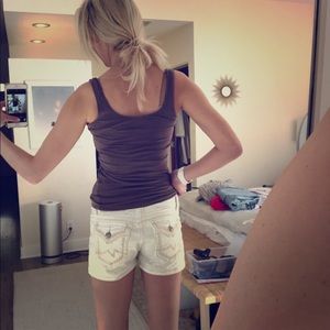 Miss Me Irene White Jean Shorts